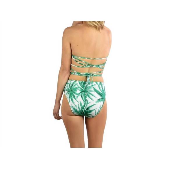NEW MILLY palm trees apron tie back one piece swimsuit in emerald - Picture 3 of 3